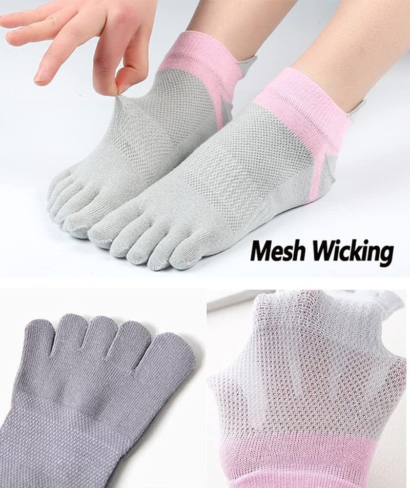 Fasot Women Toe Socks 5 Finger Cotton Wicking Athletic 6 Pack 3 Pack - Image 4